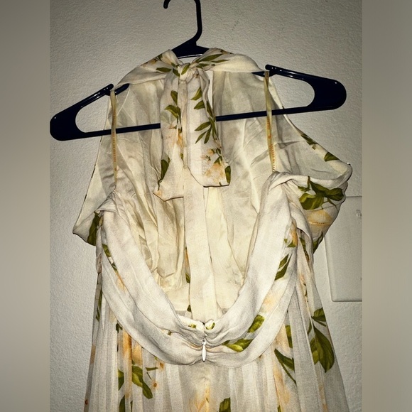 NWT FARM RIO X ANTHROPOLOGIE V-NECK FLORAL CHIFFON MAXI DRESS XL spring vacation - Picture 8 of 12